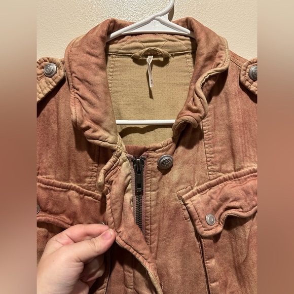Free People Women’s Double Cloth Military Jacket Size Medium - Rose - Picture 9 of 11